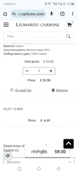 Pilot coupon verification screenshot