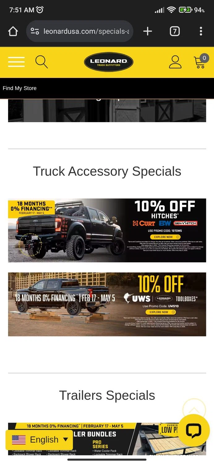 Leonard USA checkout page showing Leonard USA promo code box | Screenshot taken by SimplyCodes community member on Mar 8, 2025