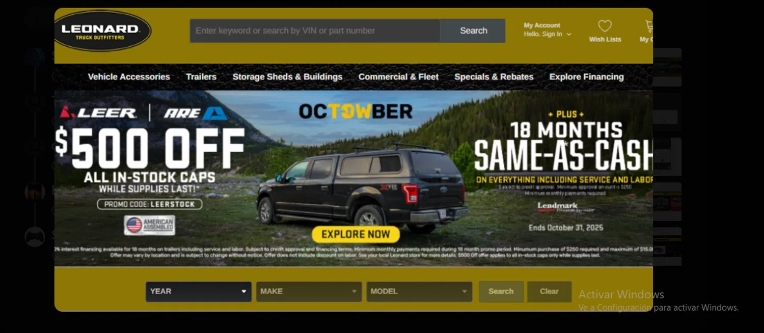 Leonard USA promo code screenshot showing code LEERSTOCK applied at Leonard USA checkout page. Uploaded by SimplyCodes community member Franco20 on Nov 9, 2025