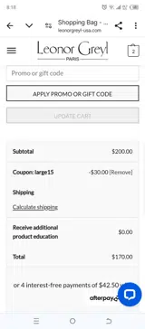LARGE15 coupon verification screenshot