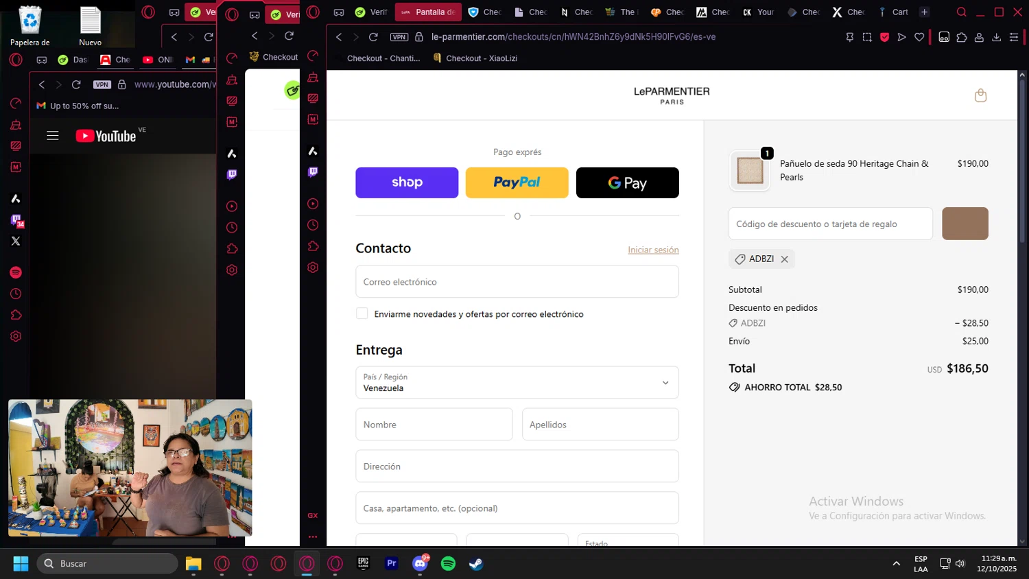 LeParmentier Paris promo code screenshot showing code ADBZI applied at LeParmentier Paris checkout page. Uploaded by SimplyCodes community member Halanweik on Oct 12, 2025