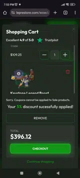 EMAIL10 coupon verification screenshot