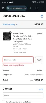 RETURNING coupon verification screenshot