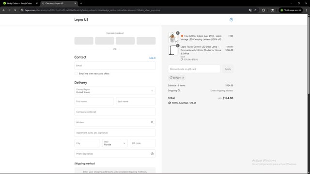Lepro checkout page showing Lepro coupon code box | Screenshot taken by SimplyCodes community member on Aug 12, 2025