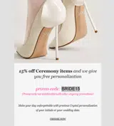 BRIDE15 coupon verification screenshot