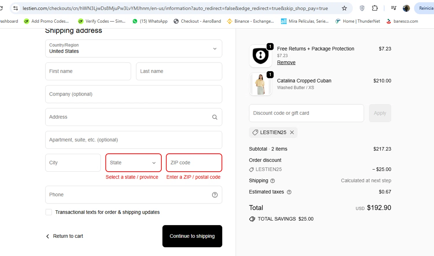 Les Tien promo code screenshot showing code LESTIEN25 applied at Les Tien checkout page. Uploaded by SimplyCodes community member yeresojperez on Sep 24, 2025