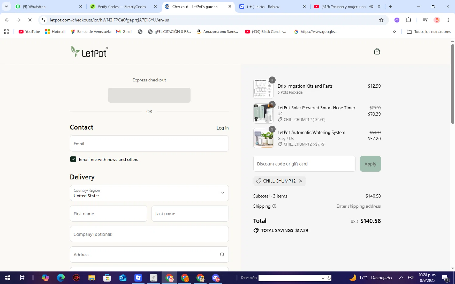 LetPot discount code screenshot showing code CHILLICHUMP12 applied at LetPot checkout page. Uploaded by SimplyCodes community member WiseScholar9036 on Sep 9, 2025