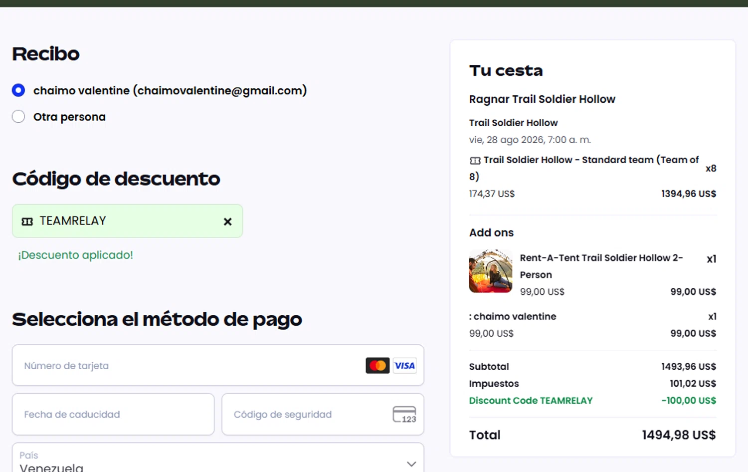 Let's Do This checkout page showing Let's Do This discount code box | Screenshot taken by SimplyCodes community member on Sep 30, 2025