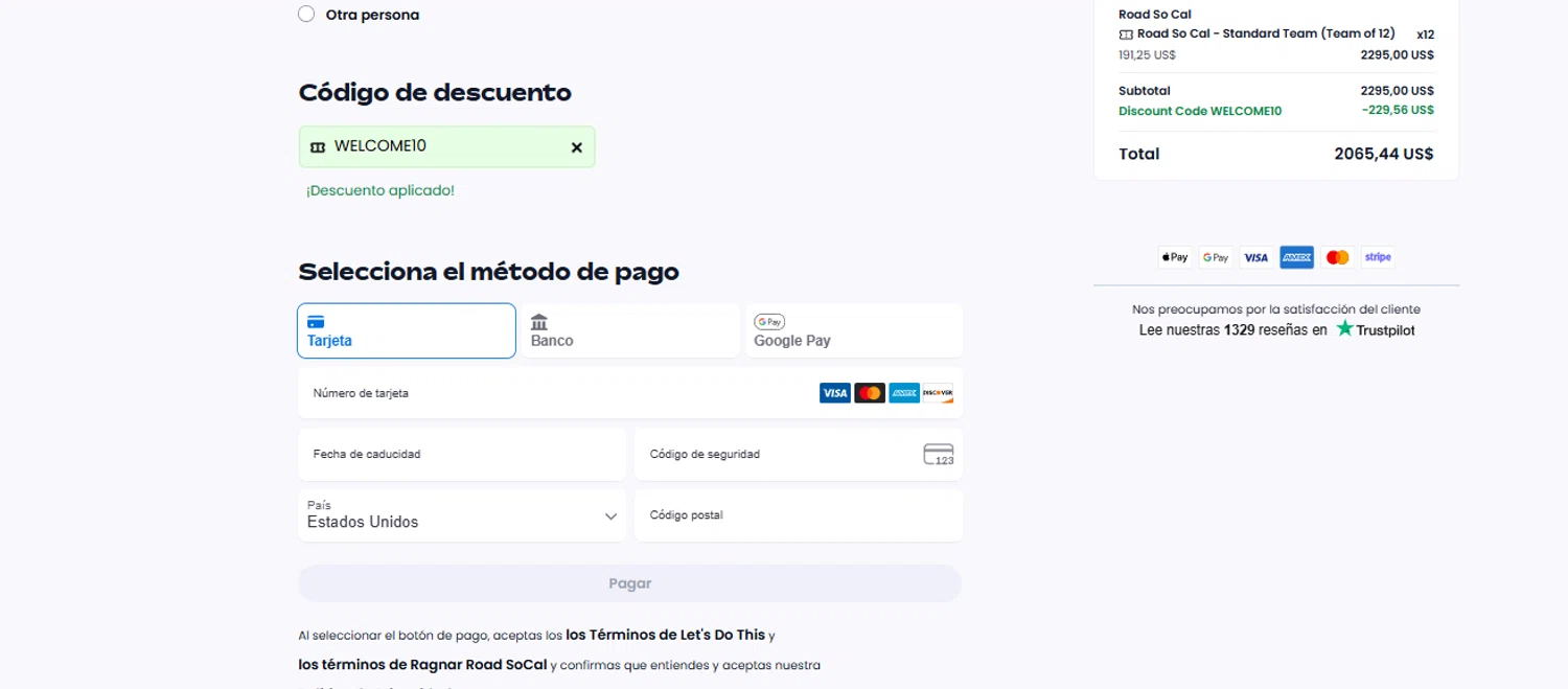 Let's Do This discount code screenshot showing code WELCOME10 applied at Let's Do This checkout page. Uploaded by SimplyCodes community member Aressss on Dec 2, 2025