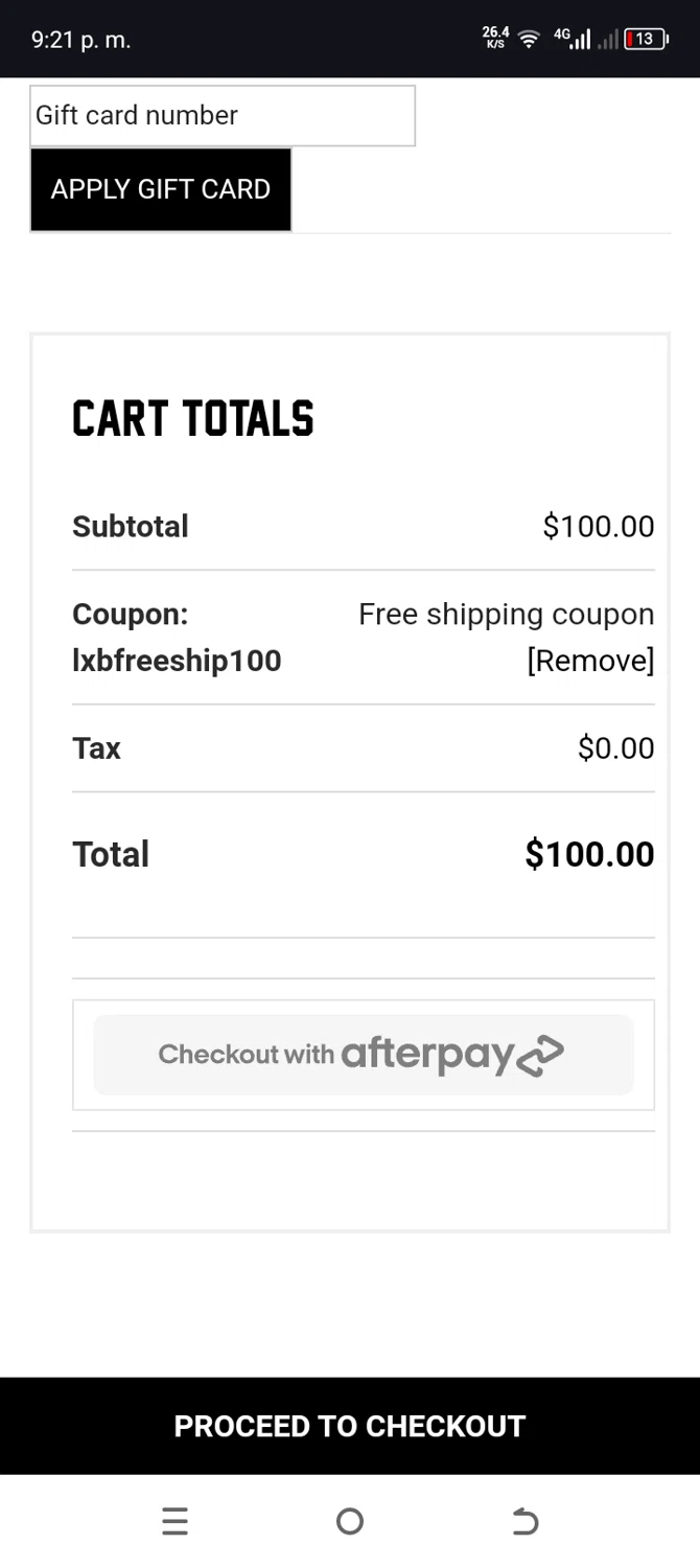 Level X Black checkout page showing Level X Black coupon code box | Screenshot taken by SimplyCodes community member on Nov 8, 2024