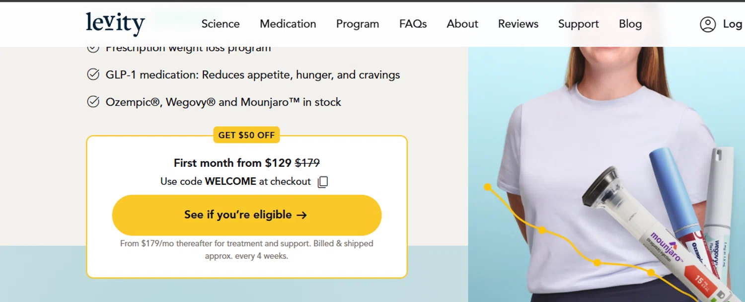 Levity Healthcare promo code screenshot showing code WELCOME applied at Levity Healthcare checkout page. Uploaded by SimplyCodes community member ashe1986 on Jul 30, 2025