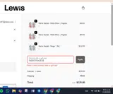 Lewis coupon verification screenshot