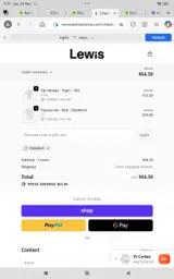 Lewis coupon verification screenshot