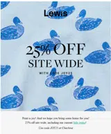 Lewis coupon verification screenshot
