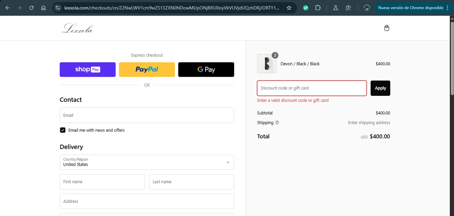 Lexxola discount code screenshot showing code jan25 applied at Lexxola checkout page. Uploaded by SimplyCodes community member MariaCorinaMachado on Feb 28, 2025