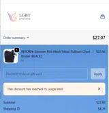 LGBTUNICORNS coupon verification screenshot