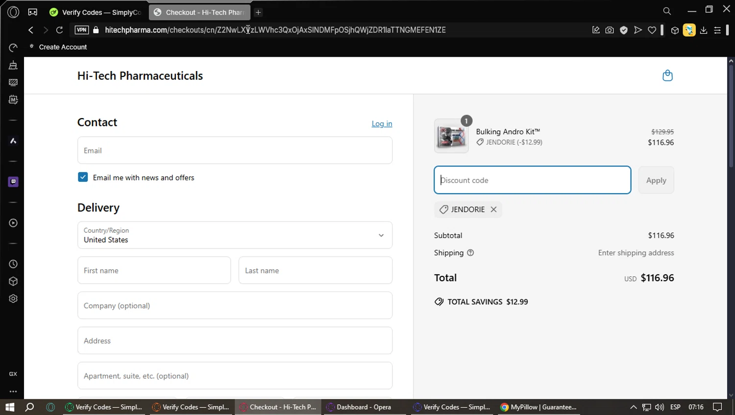 LG Sciences checkout page showing LG Sciences promo code box | Screenshot taken by SimplyCodes community member on Apr 21, 2025