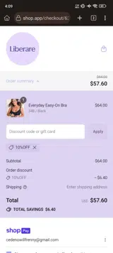 10%OFF coupon verification screenshot