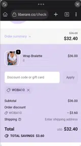 WOBA10 coupon verification screenshot