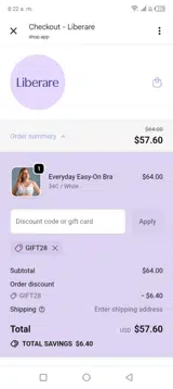 gift28 coupon verification screenshot