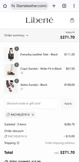 RACHEL87414 coupon verification screenshot