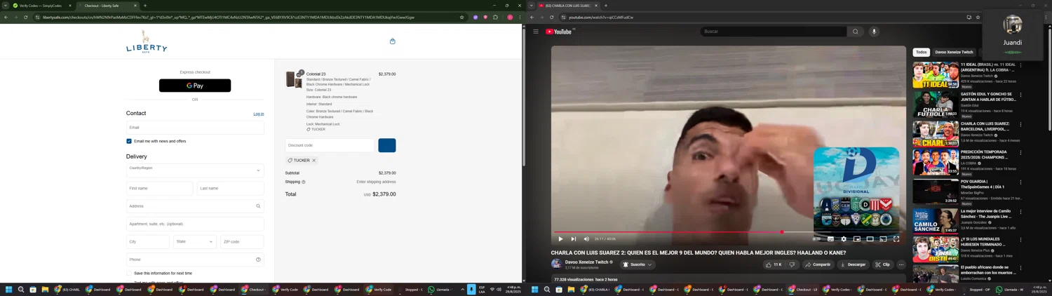 Liberty Safe promo code screenshot showing code Tucker applied at Liberty Safe checkout page. Uploaded by SimplyCodes community member CouponSage7331 on Aug 29, 2025