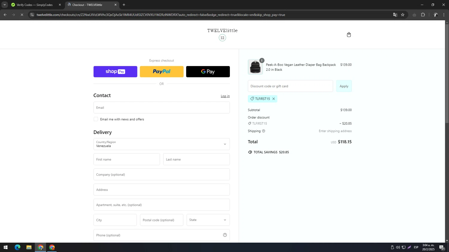Liberty Skis promo code screenshot showing code coorspoles applied at Liberty Skis checkout page. Uploaded by SimplyCodes community member ELMARRON on Feb 20, 2025
