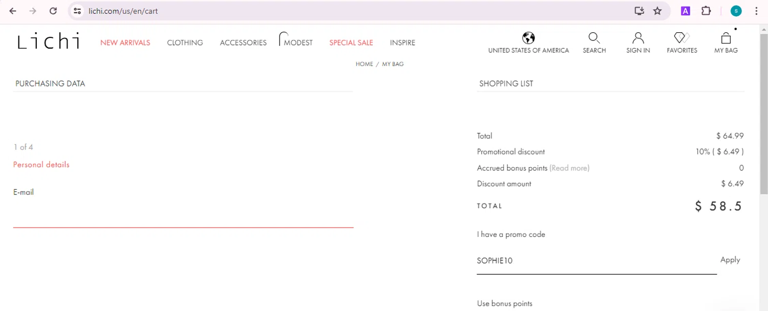 how to use Lichi coupons