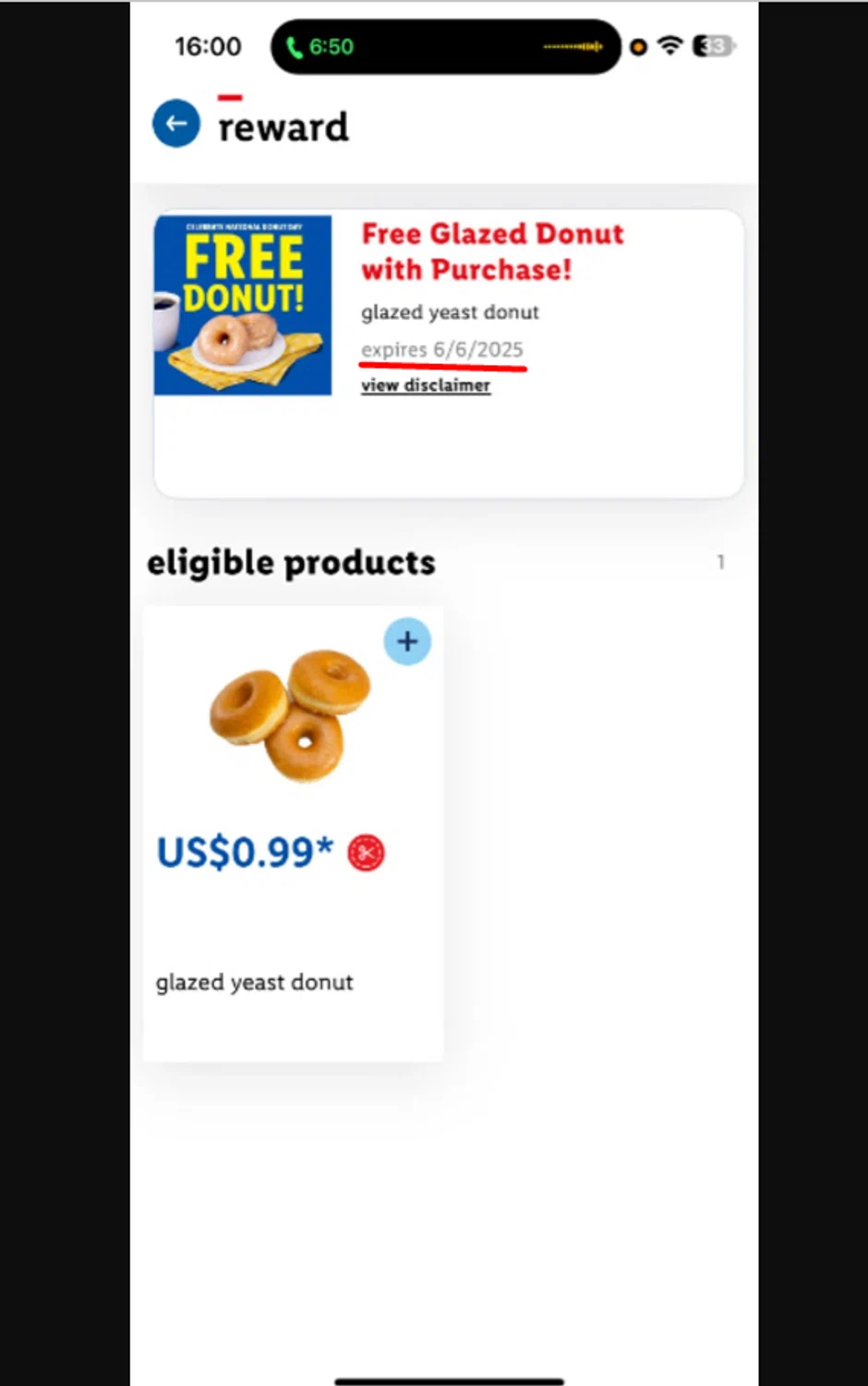 Lidl US promo code screenshot showing code FREEDONUT applied at Lidl US checkout page. Uploaded by SimplyCodes community member jade5416625024720 on Jun 11, 2025