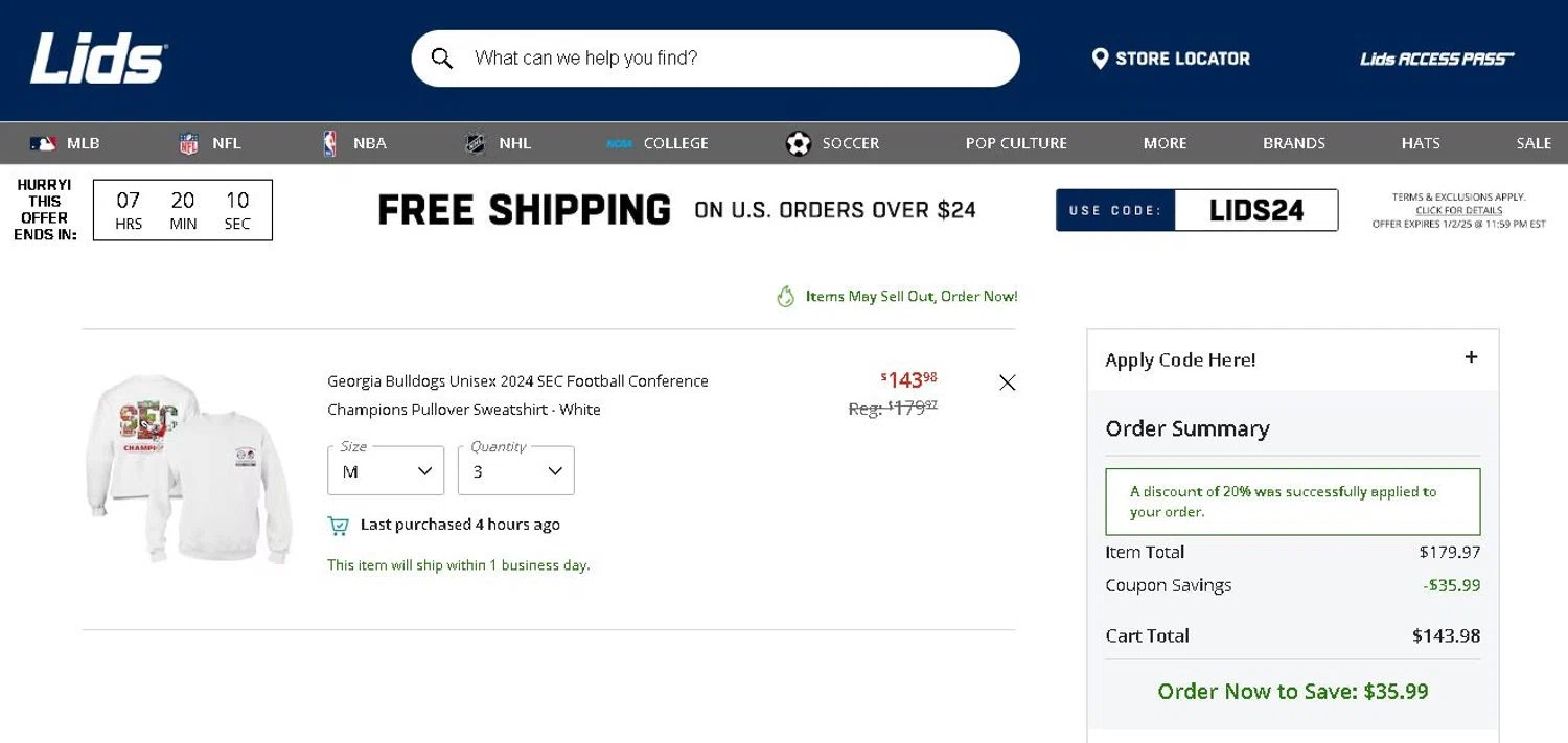 Lids Coupons 25 Off January 2025