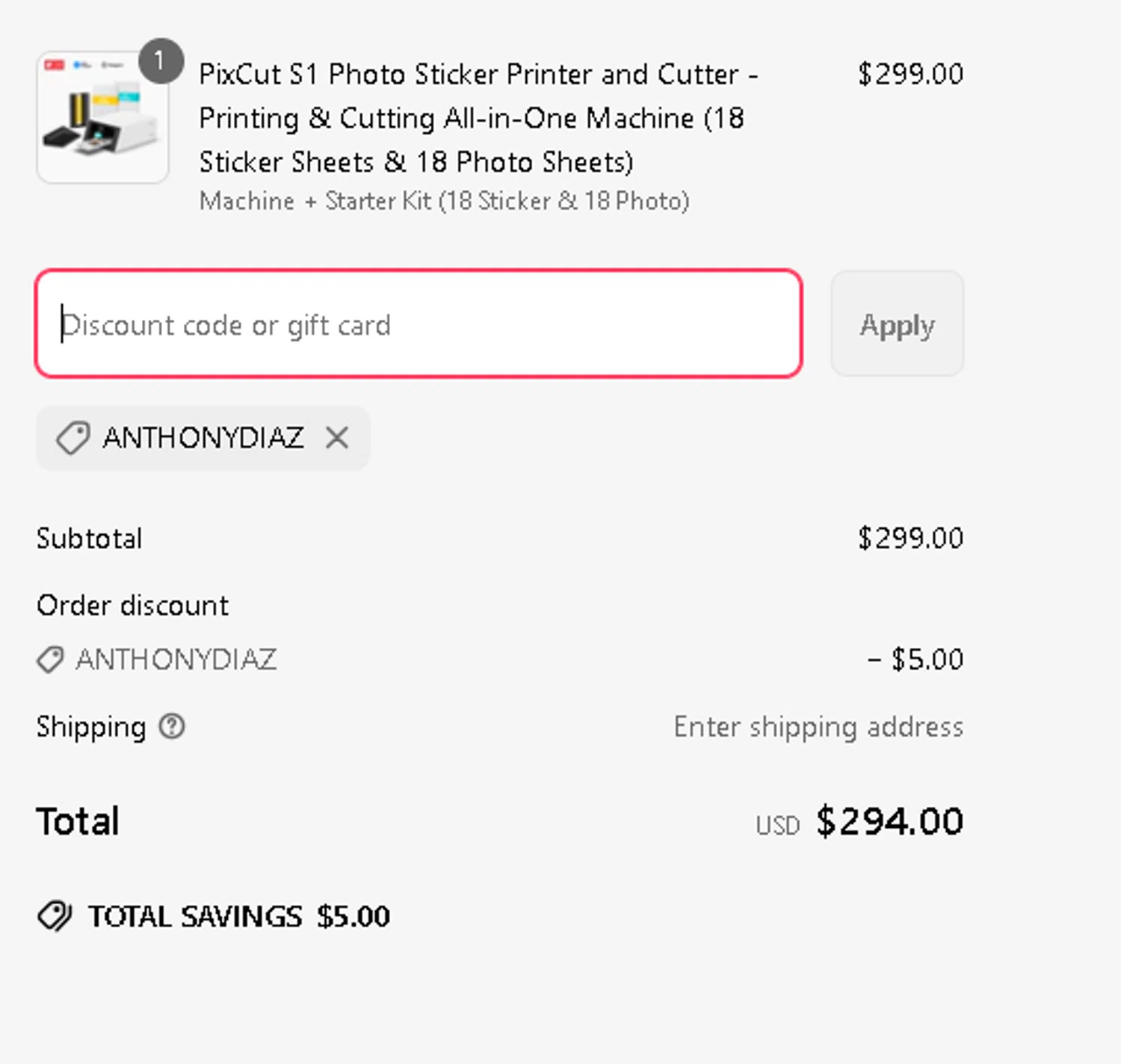 Liene discount code screenshot showing code ANTHONYDIAZ applied at Liene checkout page. Uploaded by SimplyCodes community member ThriftyWarden2534 on Apr 7, 2025