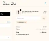 WELCOME15 coupon verification screenshot
