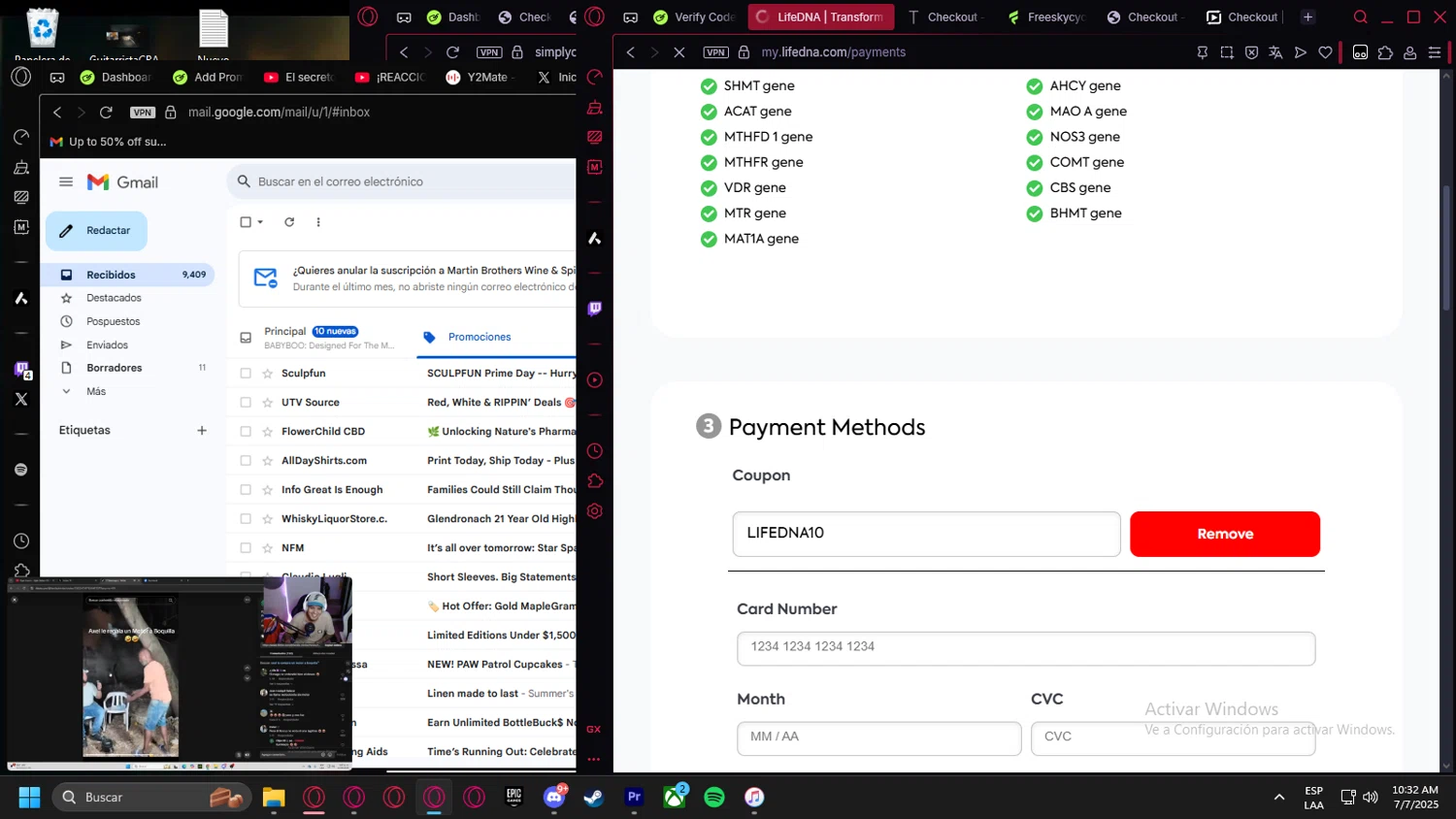 LifeDNA coupon code screenshot showing code LIFEDNA10 applied at LifeDNA checkout page. Uploaded by SimplyCodes community member Halanweik on Jul 7, 2025