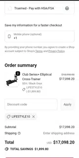 LIFESTYLE10 coupon verification screenshot