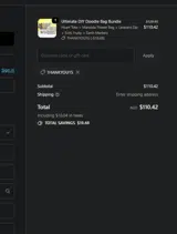 THANKYOU15 coupon verification screenshot