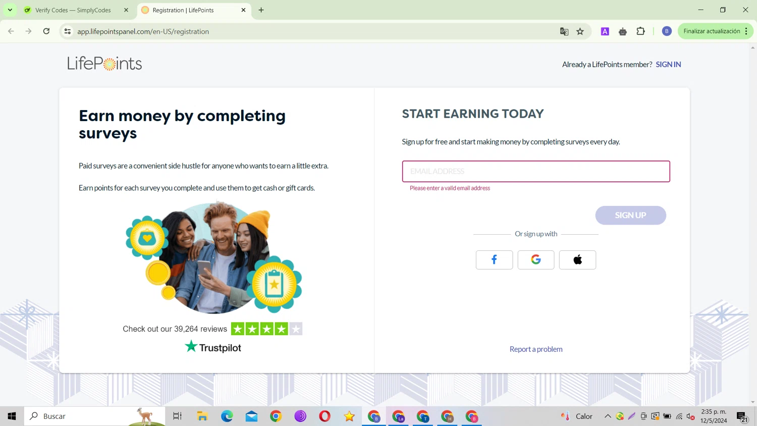 LifePoints checkout page showing LifePoints promo code box | Screenshot taken by SimplyCodes community member on May 12, 2024