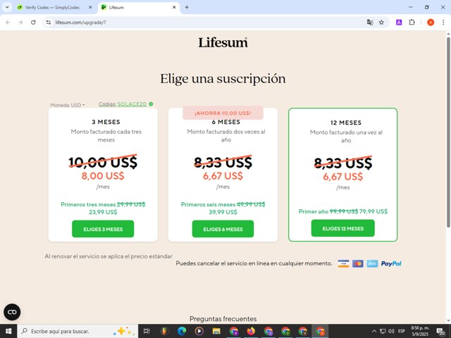 Lifesum checkout page showing Lifesum promo code box | Screenshot taken by SimplyCodes community member on Sep 6, 2025