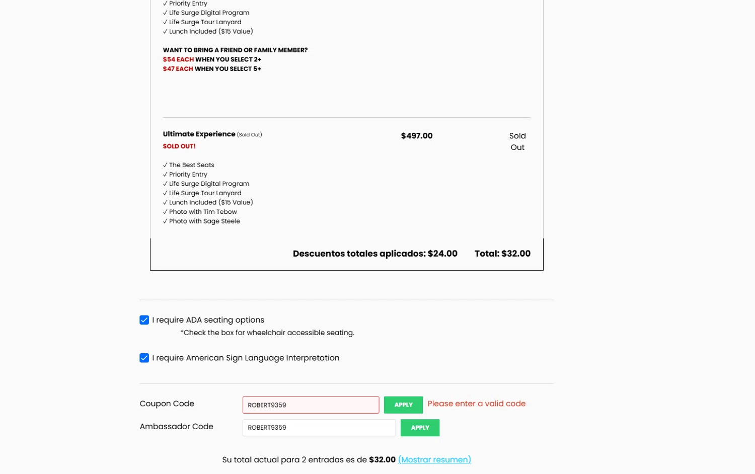 LIFE SURGE discount code screenshot showing code ROBERT9359 applied at LIFE SURGE checkout page. Uploaded by SimplyCodes community member reggiesmith on Feb 5, 2026