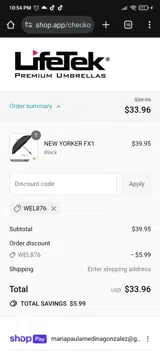 WEL876 coupon verification screenshot