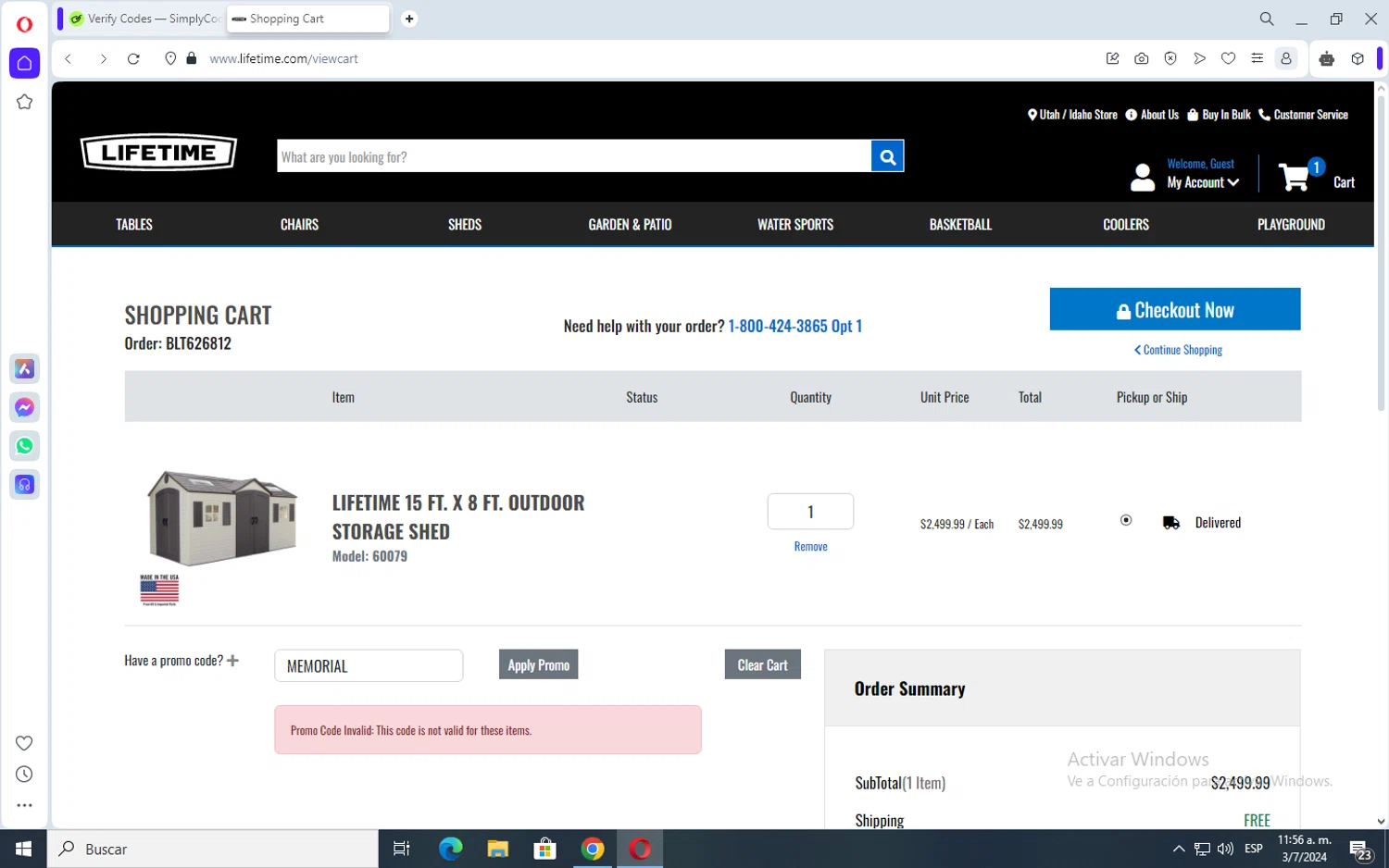 where to use Lifetime promo code box