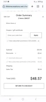 10CLOVER coupon verification screenshot