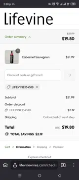 lifevine1345ib coupon verification screenshot