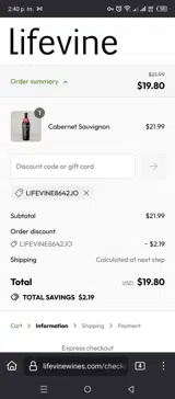lifevine8642jo coupon verification screenshot