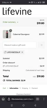 lifevine1356jf coupon verification screenshot