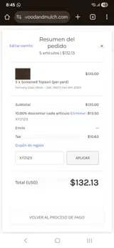 XYZ123 coupon verification screenshot