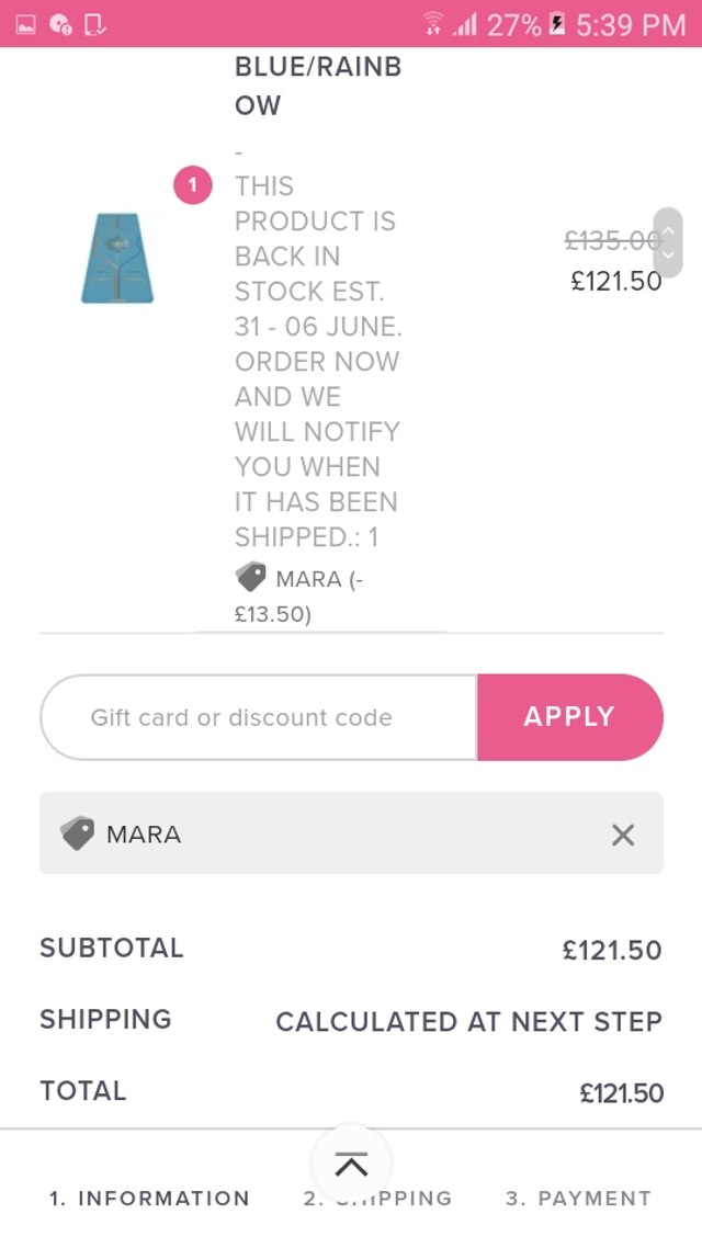 Liforme checkout page showing Liforme discount code box | Screenshot taken by SimplyCodes community member on May 16, 2021