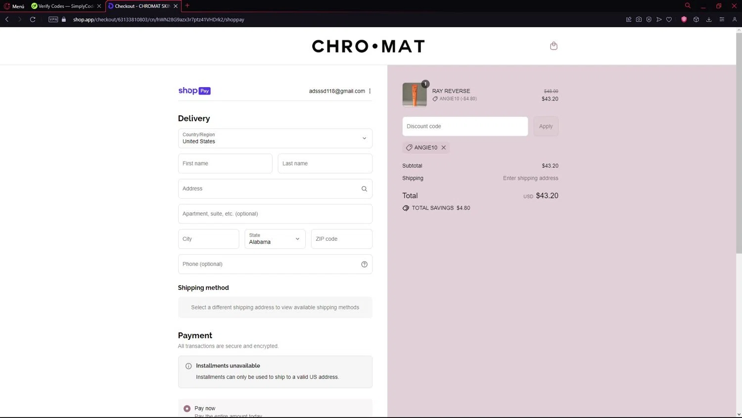 LIFTLAB checkout page showing LIFTLAB discount code box | Screenshot taken by SimplyCodes community member on Aug 23, 2025
