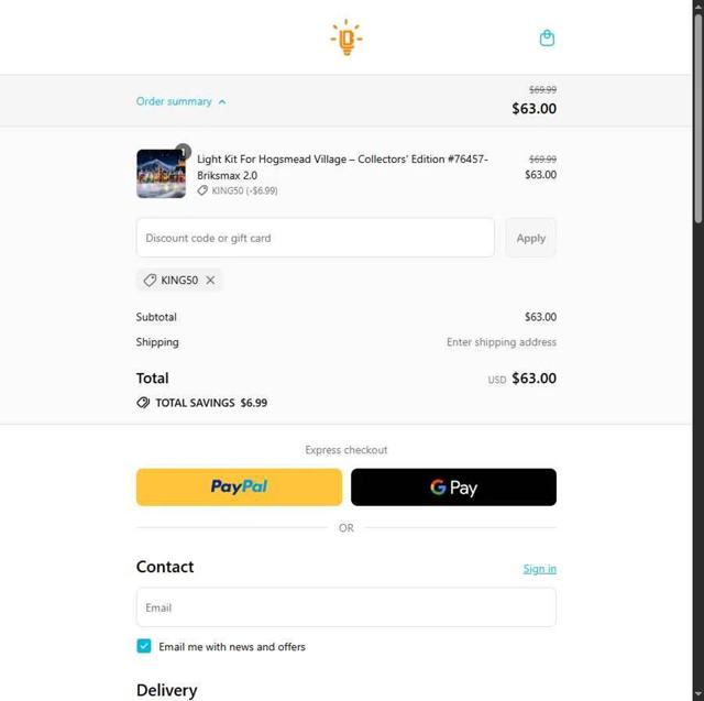 Lightailing checkout page showing Lightailing promo code box | Screenshot taken by SimplyCodes community member on Sep 16, 2025