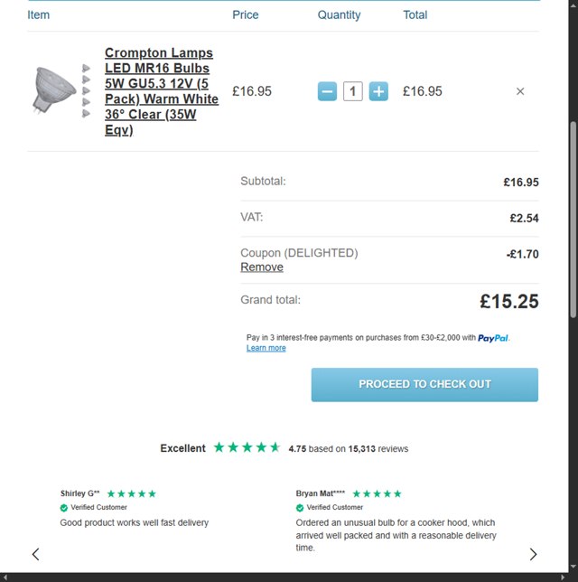 Lightbulbs Direct checkout page showing Lightbulbs Direct discount code box | Screenshot taken by SimplyCodes community member on Jul 23, 2025