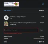 Lighted Water Lanterns coupon verification screenshot